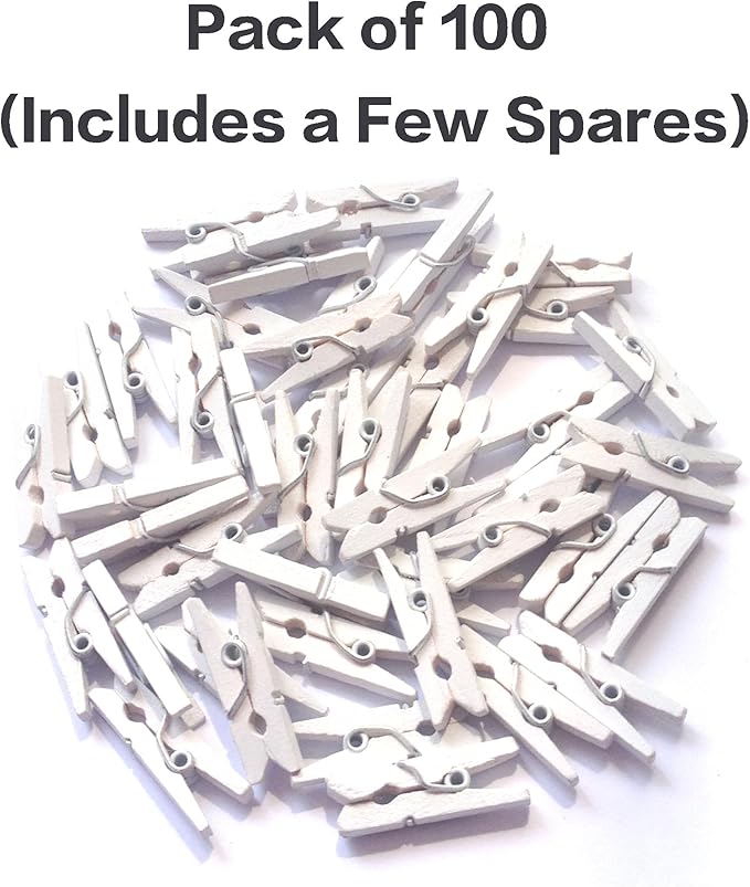 LWR CRAFTS Wooden Mini Clothespins 100 Per Pack 1" 2.5cm - Image 5