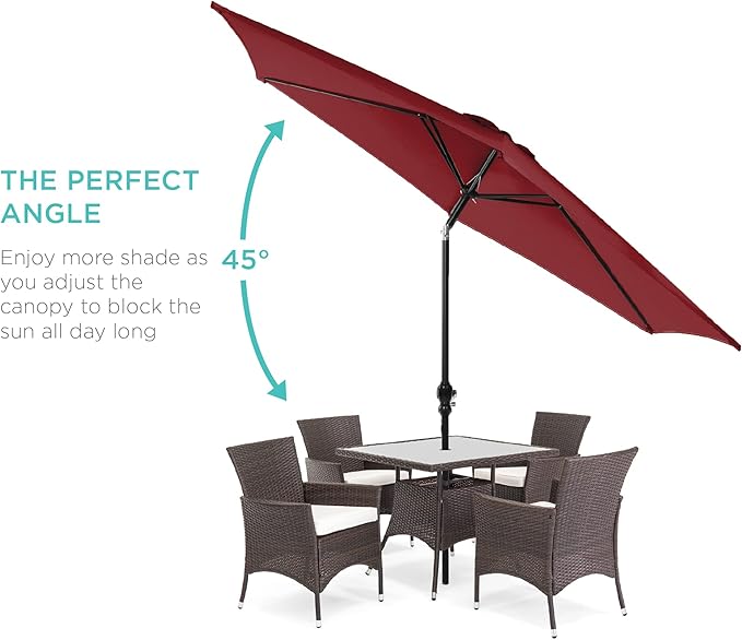 Best Choice Products 10ft Outdoor Table Compatible Steel Polyester Market Patio Umbrella w/Crank and Easy Push Button Tilt - Image 2