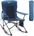 Portal Outdoor Rocking Chair Camping Folding Portable Rocker with Cup Holder Side Pocket Carry Bag, Support 350LBS (Midnight Blue) by PORTAL