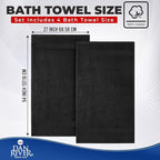 DAN RIVER Bath Towels Set of 4, 27 x 54 Inches, 100% Cotton, Larger & Lighter - Image 2