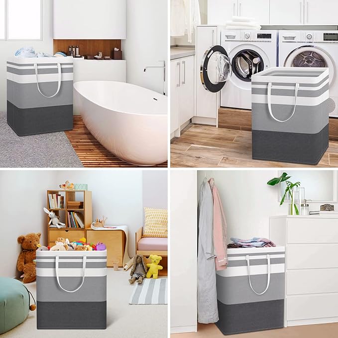 HomeHacks Large Laundry Basket, Waterproof, Freestanding Laundry Hamper - Image 6