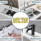 Watercolor Sunflowers Sink Faucet Absorbing Mat Sunflowers Polka Dots Super - Image 7