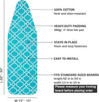Ironing Board Cover and Pad Standard Size 15" x 54", 3 Pairs of Hook and Loop - Image 2