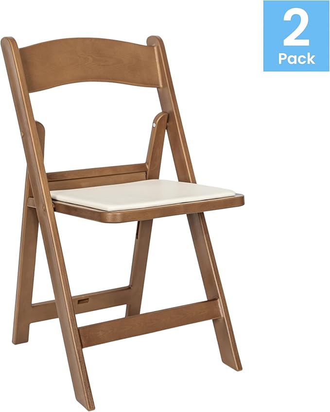 Flash Furniture Hercules Commercial Indoor/Outdoor Folding Event Chair, Wood Look, Weather-Resistant, Lightweight Design, Versatile Use, Set of 2, Chestnut - Image 4
