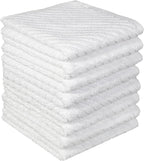 Bumble Towels Premium Kitchen Dish Cloths | 8 Pack | Diagonal Deluxe Dish Cloth by BumbleTowels