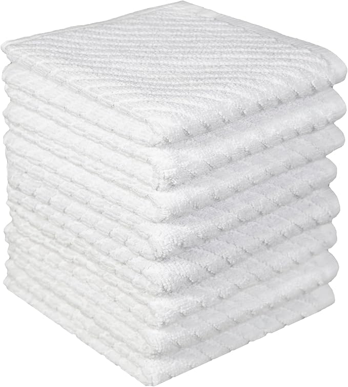 Bumble Towels Premium Kitchen Dish Cloths | 8 Pack | Diagonal Deluxe Dish Cloth by BumbleTowels