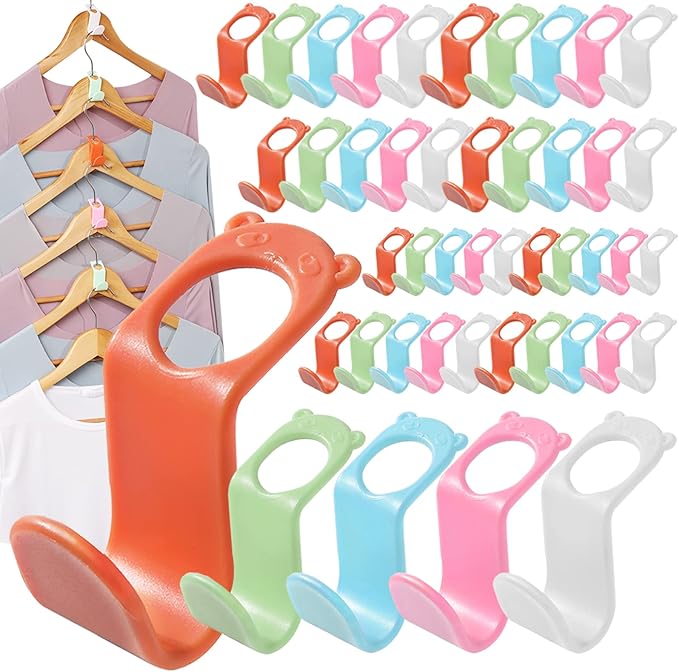 SLMT 50PCS Space-Saving Hanger Connector Hooks, Closet Organizer Extender by SLMT