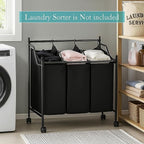 3 Pcs Black Hypotenuse Laundry Sorter Replacement Bags Hamper Cart Removable - Image 8