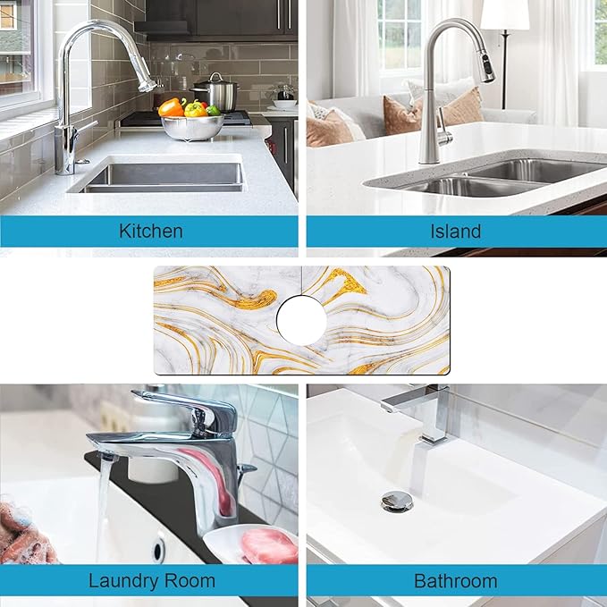 Kitchen Sink Splash Guard Faucet Mat Super Absorbent Fast Drying Mat Sink - Image 5