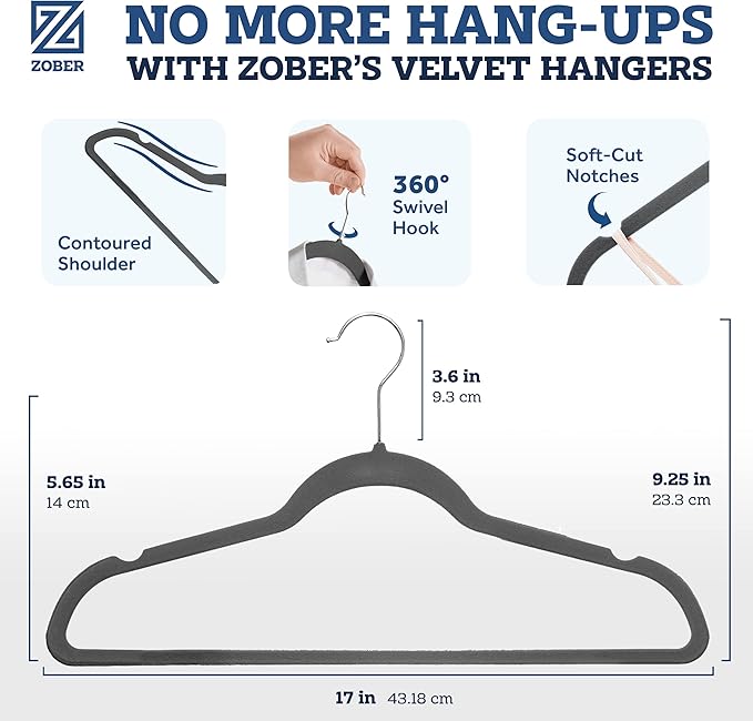 Zober Velvet Hangers 50 Pack - Image 3