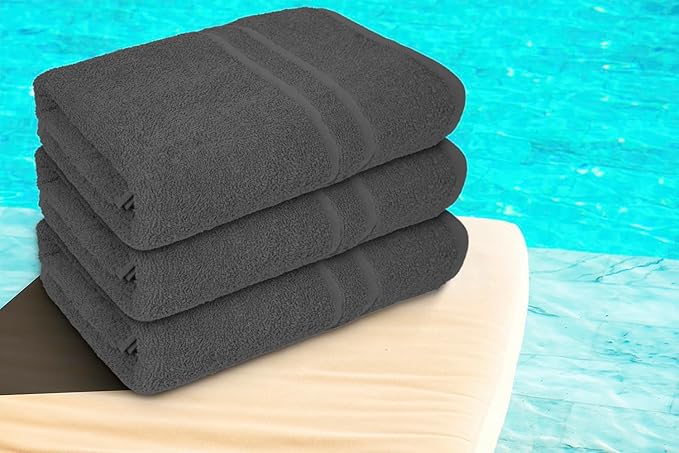 Basic Medium Bath Towels 24x48 Inches – Pack of 6 – Grey Color – Soft and - Image 5