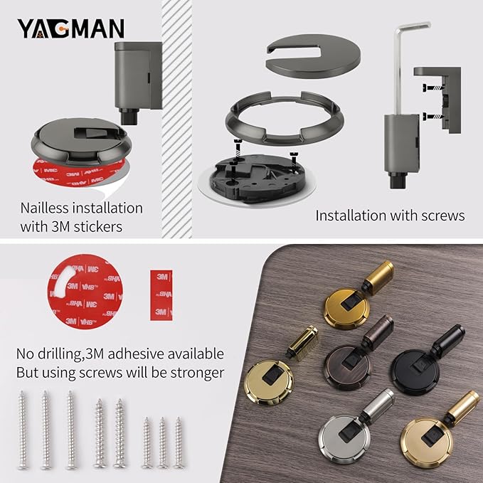 3 Pack Windproof Door Stoppers Adjustable Bottom of Door Holder No Drilling - Image 3