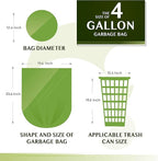 FORID 4 Gallon Garbage Bags, Strong Trash Can Liners, 15 Liter Wastebasket Bags - Image 6