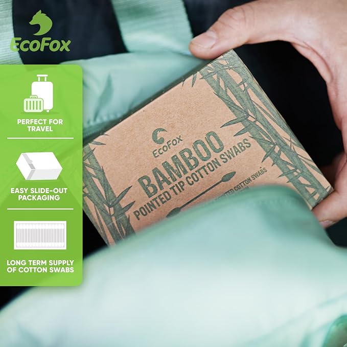 Precision Tip Bamboo Cotton Swabs 200 Count | Eco-Friendly & Pure Cotton Buds | - Image 4