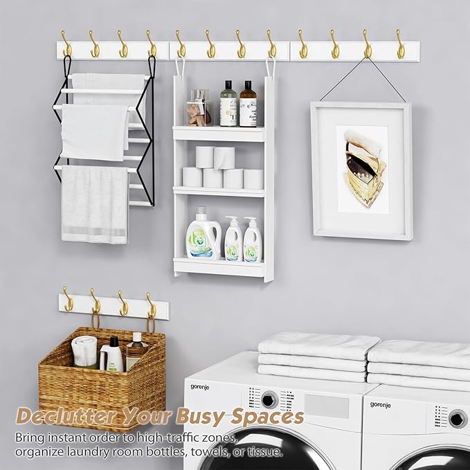 Forbena Gold Coat Rack Wall Mount, Decorative Coat Hooks - Image 7