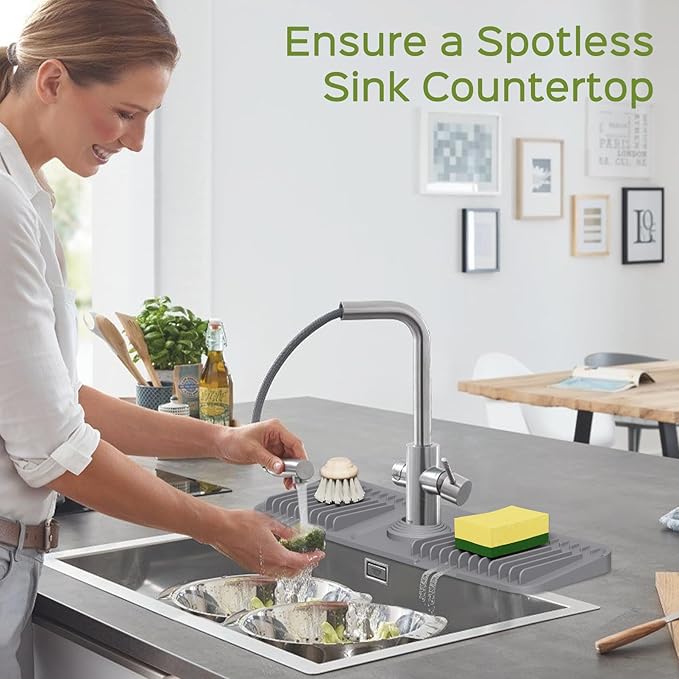 18 Inch Silicone Faucet Mat for Kitchen Sink Splash Guard – 2025 Upgraded - Image 7