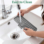 GUUKIN Sponge Holder for Kitchen Sink, 9.8"×4.9" Silicone Dish Drying Mat - Image 7