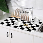 Coffee Mat Checkered Dish Drying Pad by Unknown