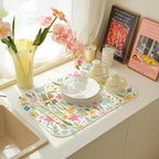 Spring Yellow Pink Blue Floral Dish Drying Mats 18x24 Inch Watercolor Flower - Image 6
