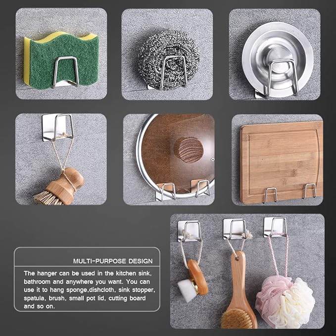 Sponge Holders for Kitchen Sink Adhesive Sponge Holder Sink Caddy Stainless - Image 6