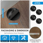 4 Pcs Self Adhesive Door Stoppers, Stainless Steel Floor Door Stop Wall - Image 2