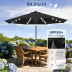 ABCCANOPY 10FT Durable Solar Led Patio Umbrellas with 32LED Lights (Jet Black) - Image 5