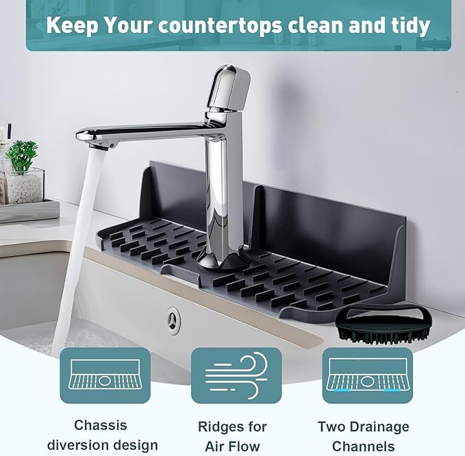 Kitchen Sink Splash Guard，Sink Draining Pad Behind Faucet，Faucet Mat - Image 5