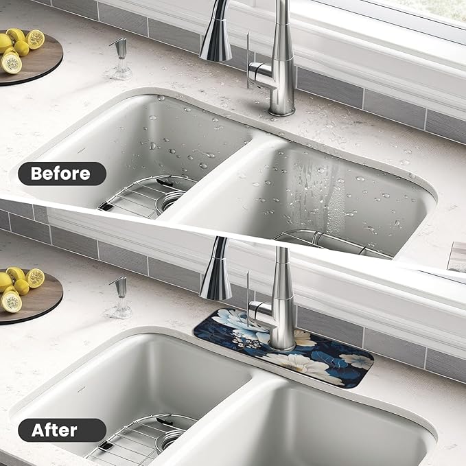 Unique Flower Pattern Kitchen sink faucet pad, strong water absorption - Image 4