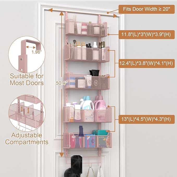 Over The Door Organizer, Metal Door Organizer Hanging - Image 3