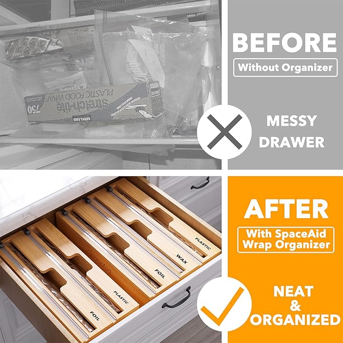 SpaceAid WrapNeat 2 in 1 Wrap Organizer - Image 2