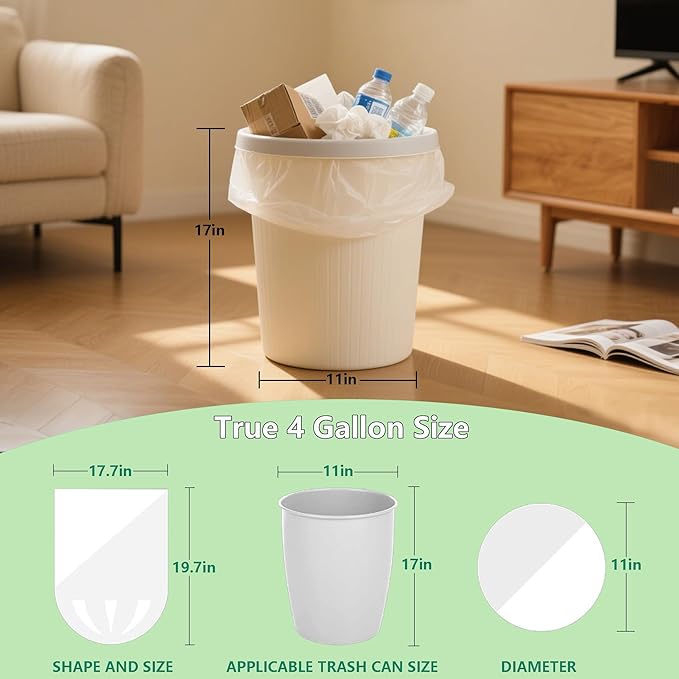 TECHSHARE Small Garbage Bags 4 Gallon - Image 4