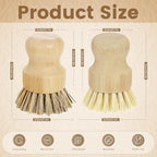 2-Pack Bamboo Dish Brush – Natural Dish Scrub Brush - Image 2