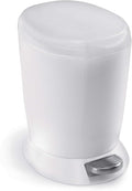 simplehuman 6 Liter / 1.6 Gallon Compact Plastic Round Bathroom Step Trash Can by Simplehuman