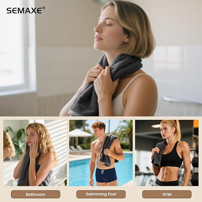 SEMAXE 6-Pack Gray Hand Towels - Image 6