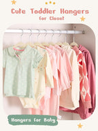 HOUSE DAY 11 Inch Velvet Baby Hangers 50 Pack Beige, Premium Kids Hangers - Image 2