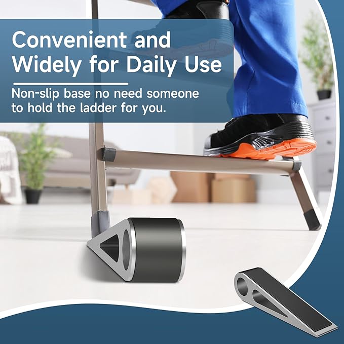 2 Pcs Heavy Duty Door Stopper for Bottom of Door, Aluminum & Rubber Door Stop - Image 5