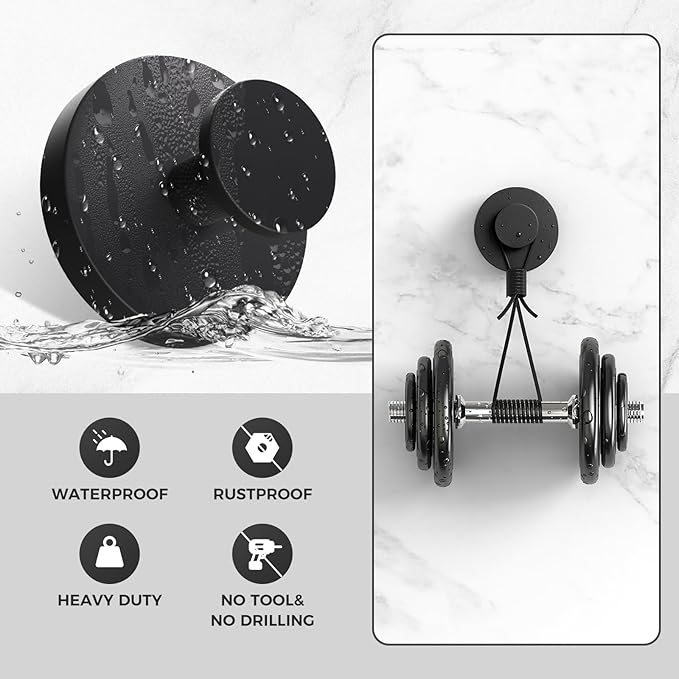 Shower Hooks for Inside Shower, Suction Cup Hooks for Glass Window, Removable - Image 3
