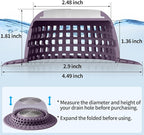 Shower Drain Hair Catcher, Bathtub Drain Cover Foldable Silicone Shower & Tub - Image 6
