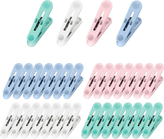 32Pcs Colored Clothes Pins Plastic Clothes Pins Laundry Clips, Package Clips by Unknown