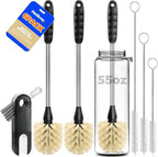 Holikme 6 Pack Bottle Brush Tube Set, 3 Straw Brushes, Portable 3-in-1 Bottle by Holikme