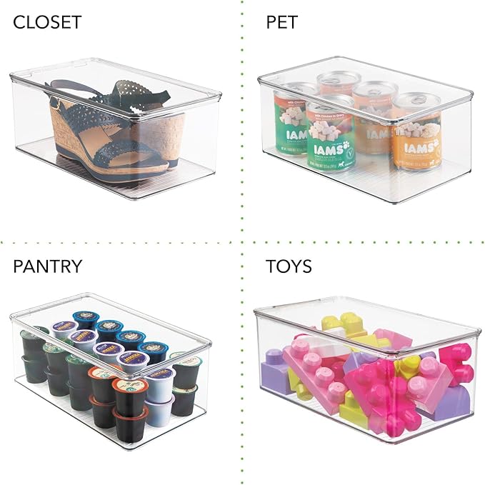 mDesign Plastic Stackable Home Office Storage Organizer Box - Image 5