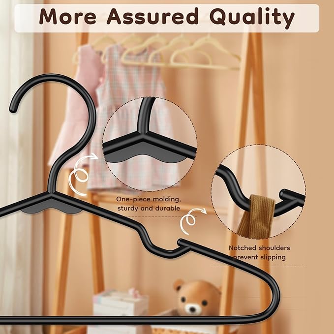 VTRIN Baby Hangers 60 Pack Large Capacity Hard Plastic Kids Hangers Suitable - Image 4
