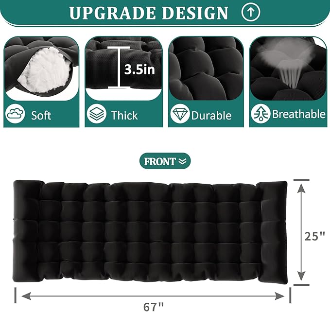 UDPATIO Oversized Zero Gravity Chair Set of 2, 33In XXL Patio Reclining Chair with Cushion, Outdoor Folding Recliner with Pillows|Cup Holder|Foot Rest|Padded Headrest, Black, Support 500LB - Image 5