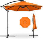 Best Choice Products 10ft Offset Cantilever Hanging Market Patio Umbrella, 8 Sturdy Ribs, Easy Adjustment - Orange by BestChoiceProducts
