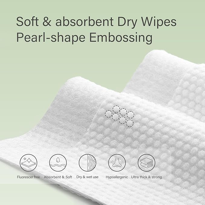 Unifree Facial Towels I Towelettes I Dry Wipes I Makeup Remover I Facial - Image 3