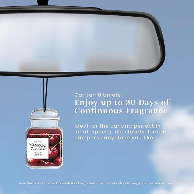 Yankee Candle Car Jar Ultimate Black Cherry, True-to-Life Scent, Essential Oils - Image 3