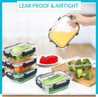 Skroam 10 Pack Glass Meal Prep Containers, 22 OZ Glass Airtight Food Storage - Image 4