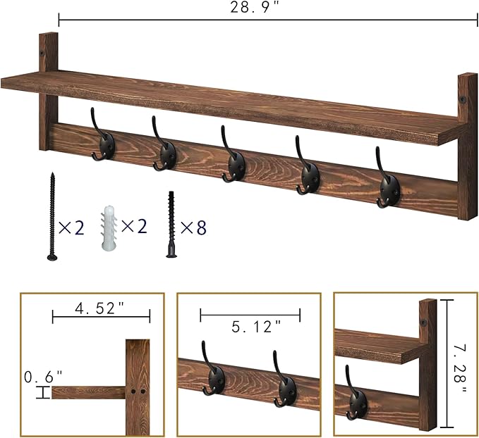 BAMEOS Wall Mounted Coat Rack - Image 6