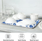 Blue White Porcelain Floral Dish Drying Mat - Image 7