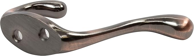 Rok Hardware Heavy Duty Dual Coat Hook, Brushed Antique Copper, 10 Pack - Image 6
